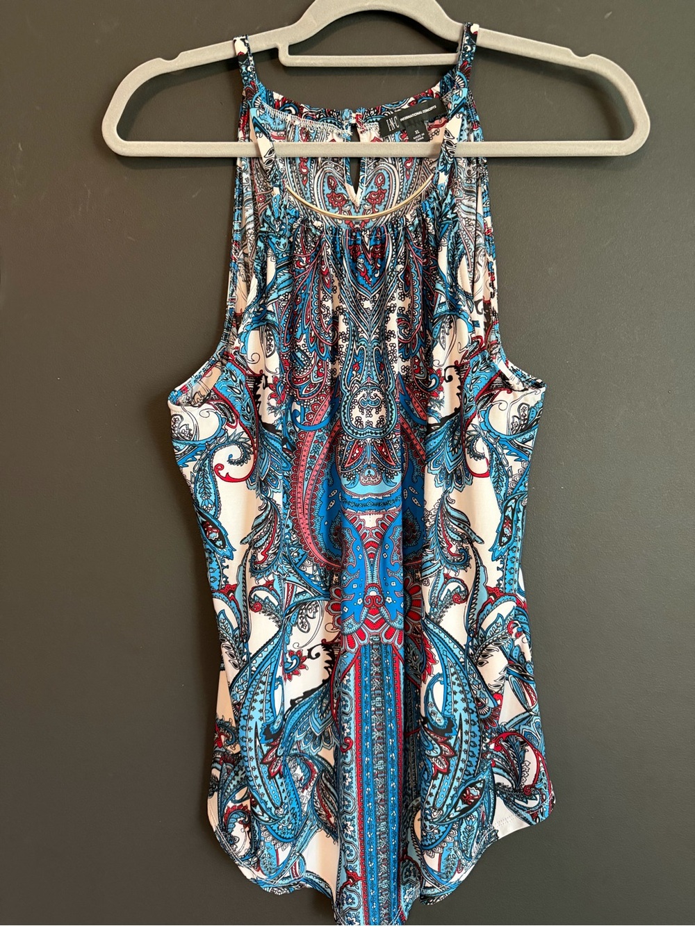 INC Paisley Halter Tank Top. Size XL